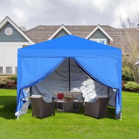 Outdoor 10x 10Ft Pop Up Gazebo Canopy Tent Removable Sidewall with Zipper,2pcs Sidewall with Windows,with 4pcs Weight sand bag,with Carry Bag